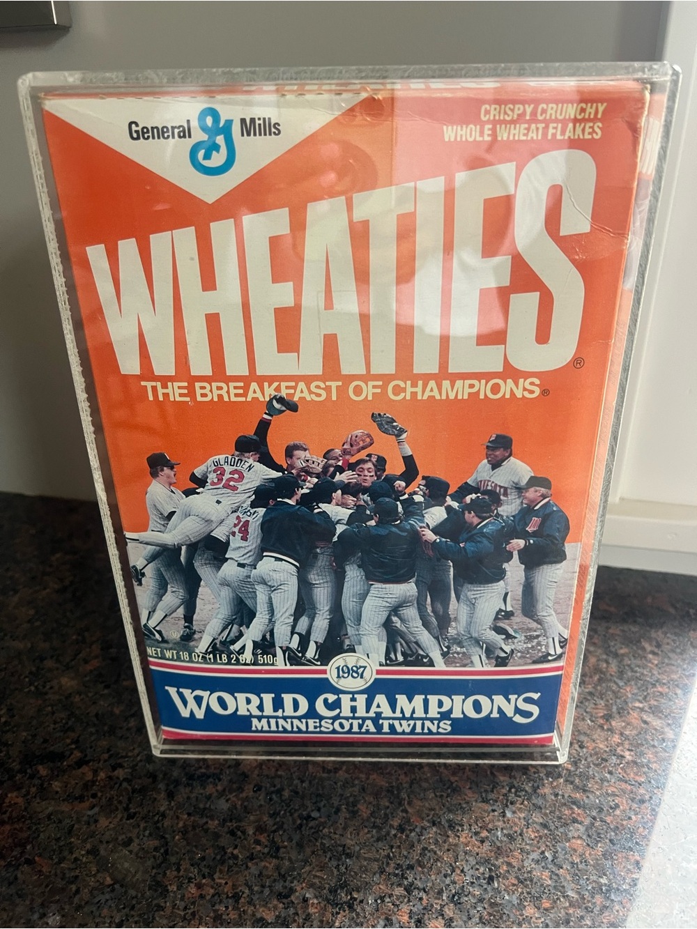 Wheaties World Champions Minnesota Twins 1987 Cereal Box Display